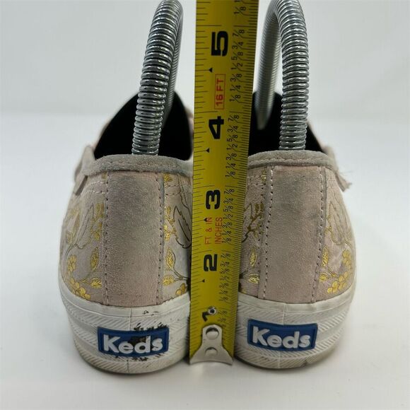 Keds x Rifle Paper Co. Women's Floral Gold and Pink Slip-On Sneakers Size 6.5 - Picture 10 of 14